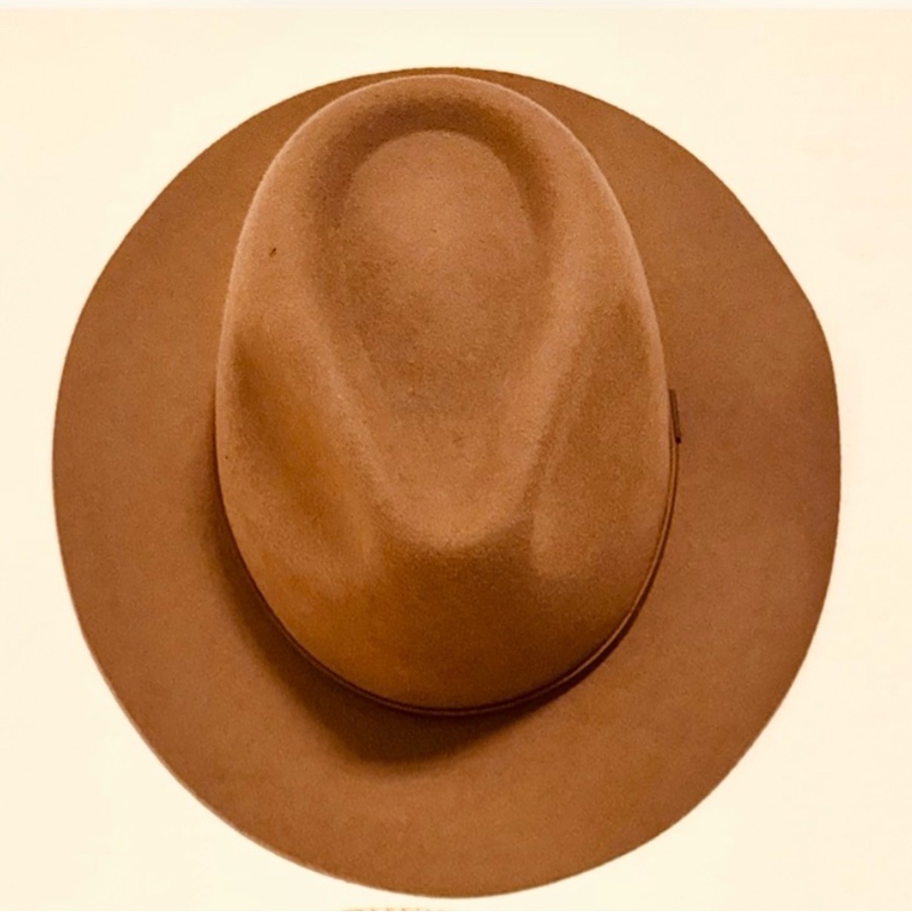 Boutique Brixton Wesley Chocolate Brown Wool Felt Fedora Leather Trim